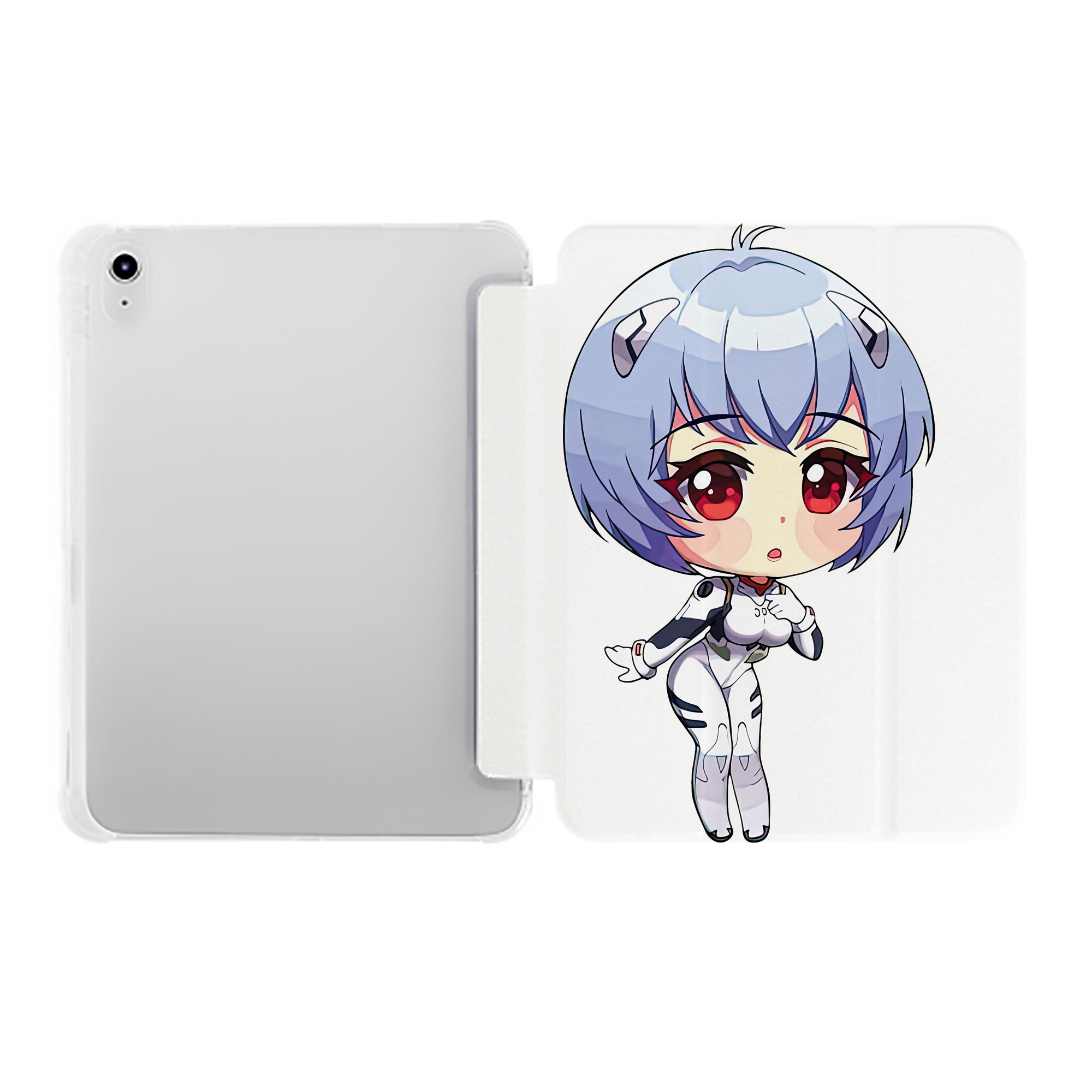 （画像用） EVA 新世紀エヴァンゲリオン IPad ケース ペン収納付き 三つ折りスタンド PUレザー×シリコン 対応機種9.5/10.5/10.9インチ